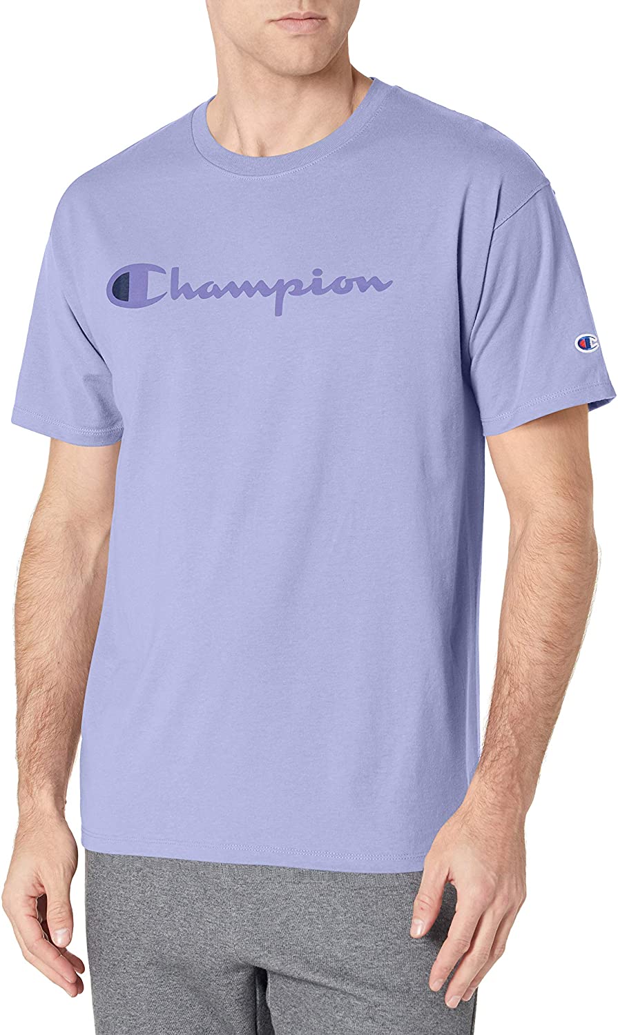 Champion Men&#039;s T-Shirt, Screen Print Script | eBay