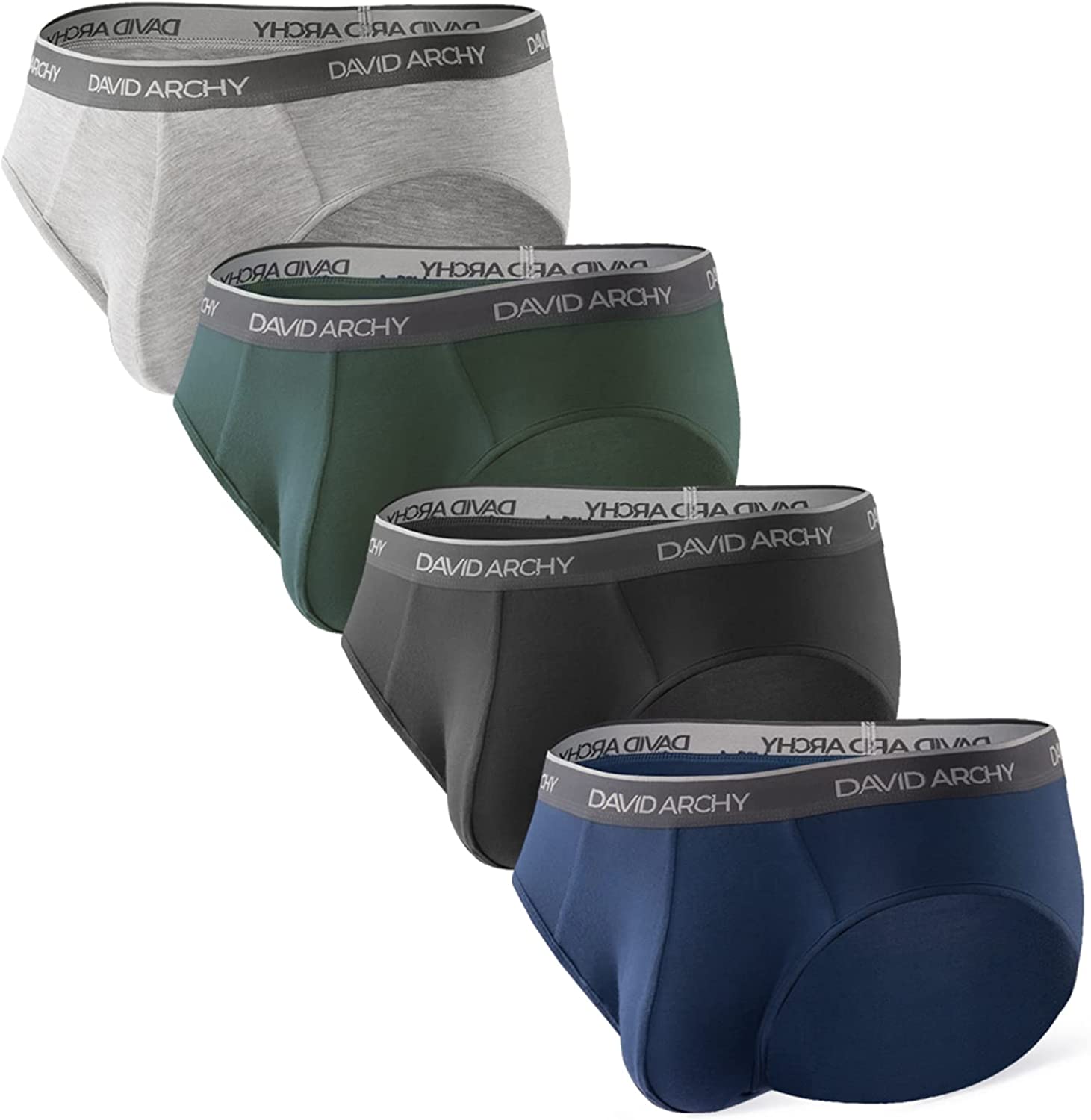 DAVID ARCHY Men's Underwear Bamboo Rayon Breathable Super Soft Comfort  Lightweig