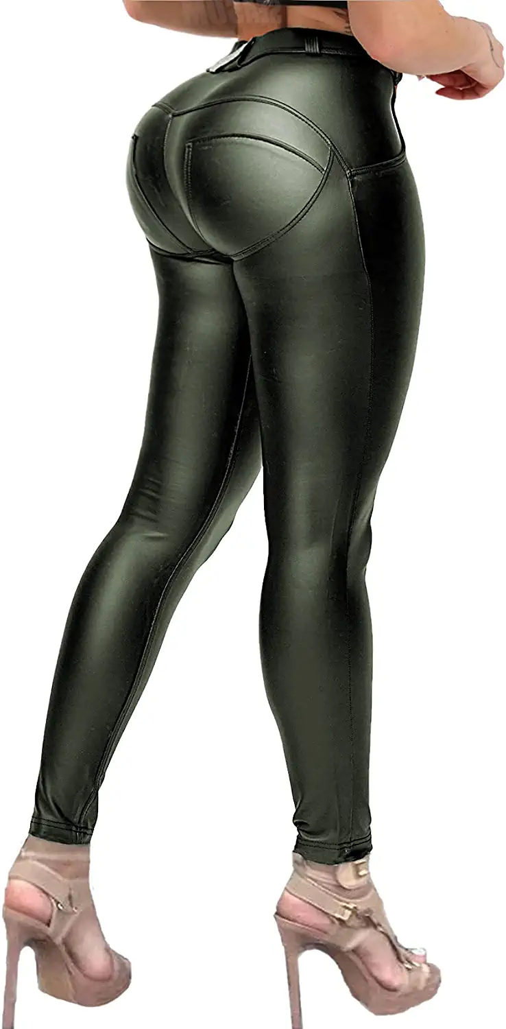  Faux Leather Leggings For Women Stretchy High