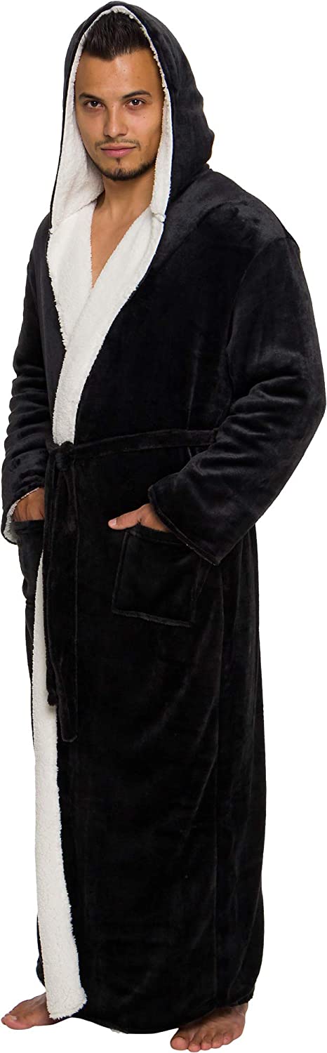 Ross Michaels Mens Robe Big & Tall with Hood - Long Plush