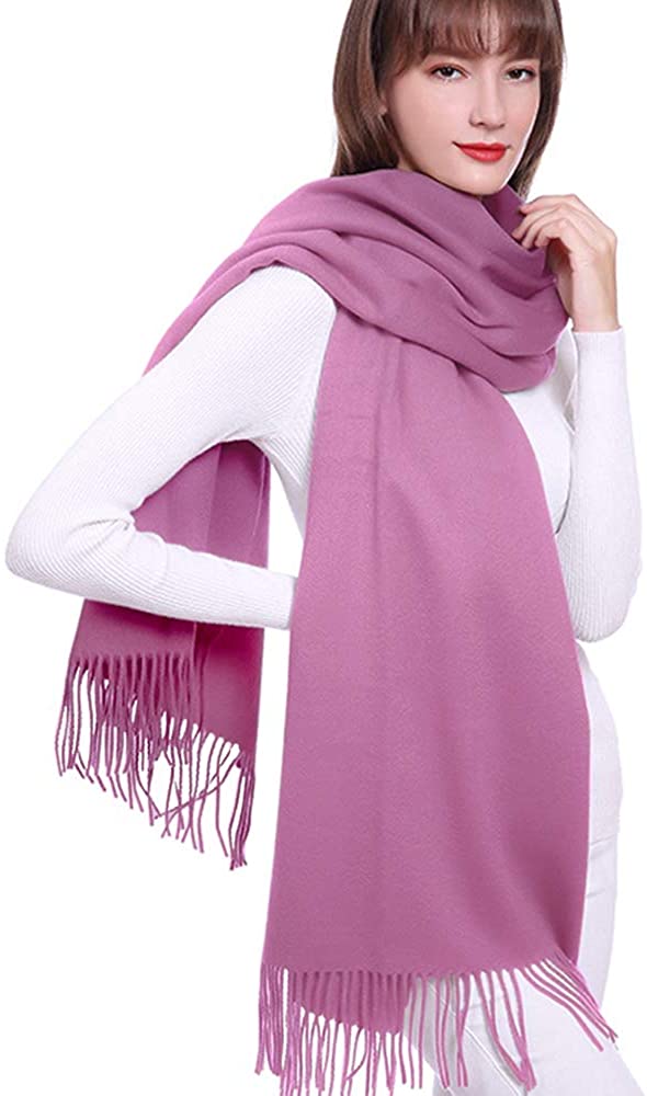 Womens Scarf Long Soft Cashmere Scarf Shawl Blanket Wraps Shawls Pashmina Gift Box Soft Warm Solid Colors 
