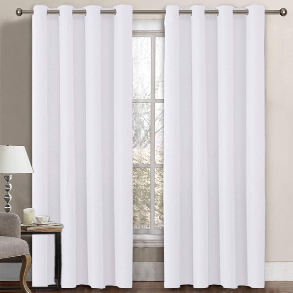 Linen Blackout Curtain 96 Inches Long for Bedroom / Living Room Thermal ...