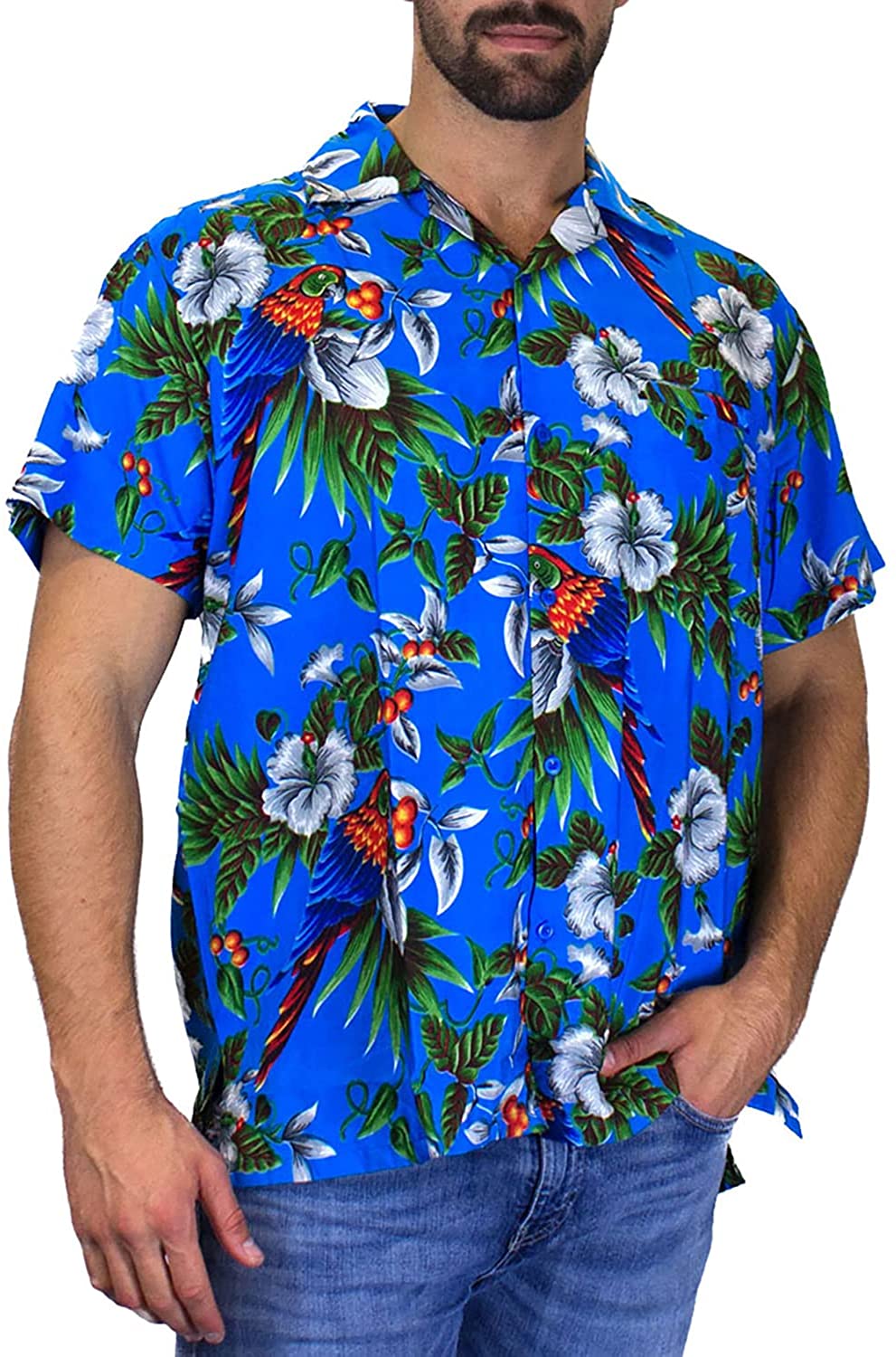 zanvin t shirts for man, Men's Hawaiian Print Lapel Short Sleeve