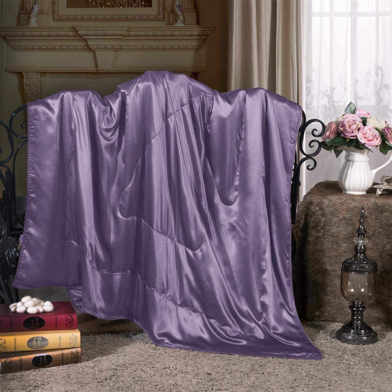 thumbnail 8 - Cozysilk Pure Silk Throw Blanket, 100% Mulberry Silk Inside and Outside, Pure Si