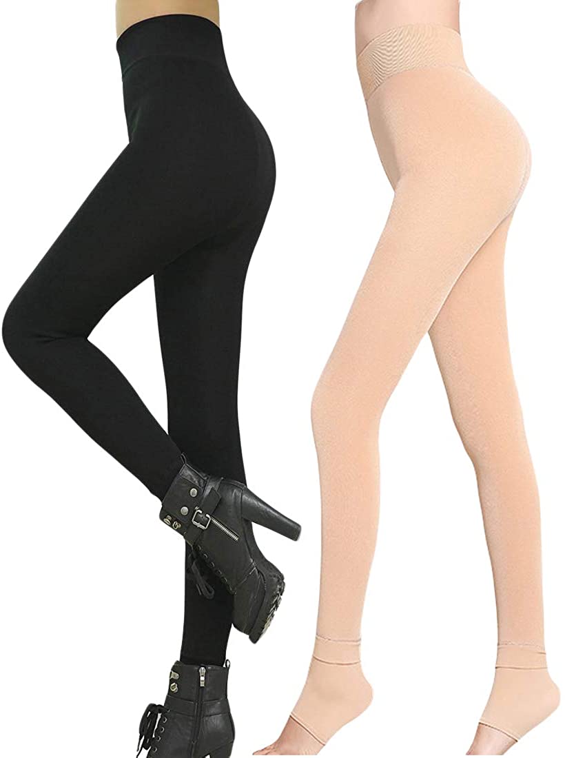Romastory Winter Warm Leggings Women Elastic Thick Thermal Legging Pants  Fleece Lined Tights