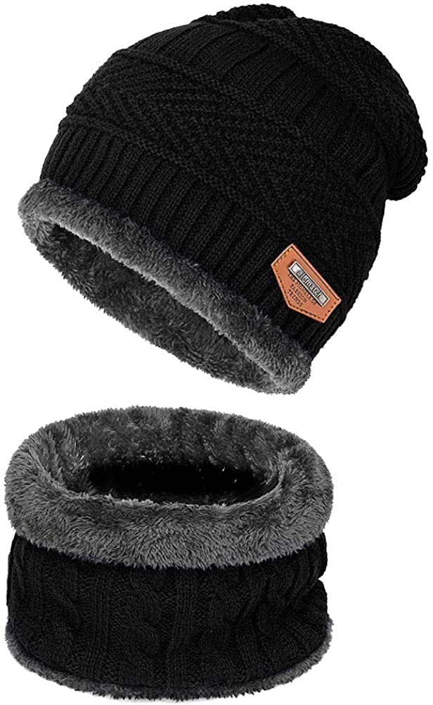LLmoway Men Winter Warm Earflap Beanie Fleece Skull Cap 2 in 1 Snow Ski Hat Mask