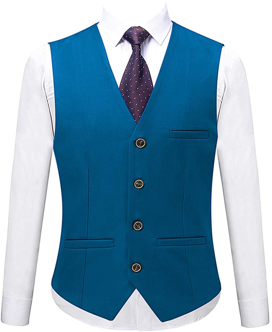 MOGU Mens Waistcoat Casual Suit Vest 23 Colors for Prom Party