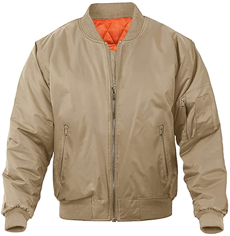MAGNIVIT Mens MA-1 Flight Bomber Jacket Casual Fall Winter Military Jacket and Coats Outwear