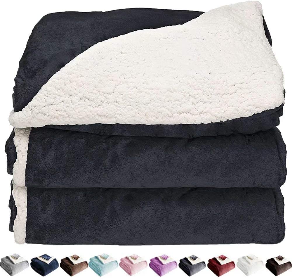 Details about   Shilucheng Sherpa Fleece Blanket Queen Size Grey Plush Throw Blanket Super Fuzzy 