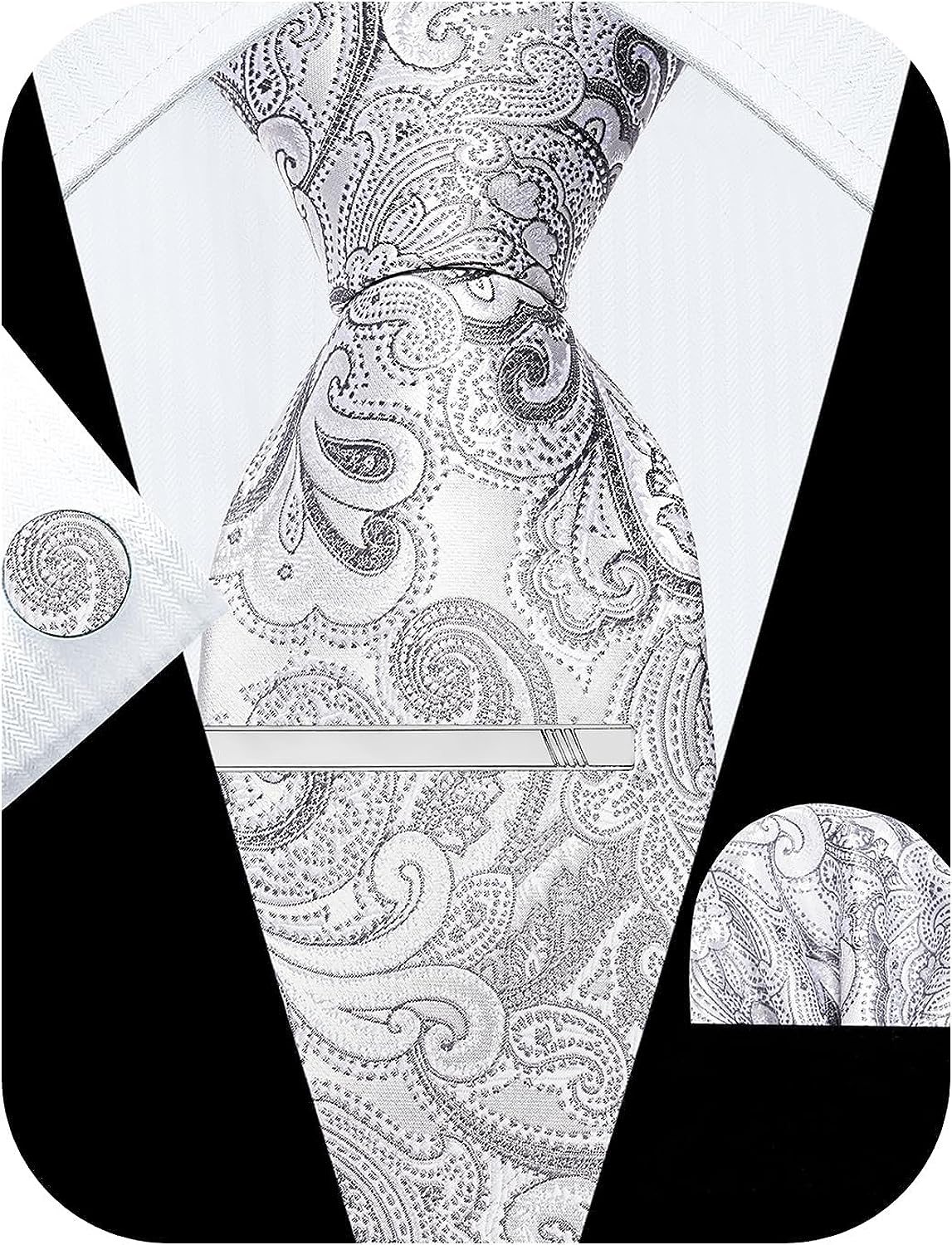 Linea Uomo Handkerchief Black & White