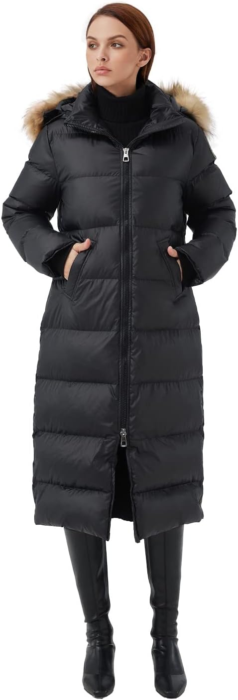  Fitouch Women's Waukee Long Down Parka, 750+ Fill Power Warm  Parka, Full-Length Jacket