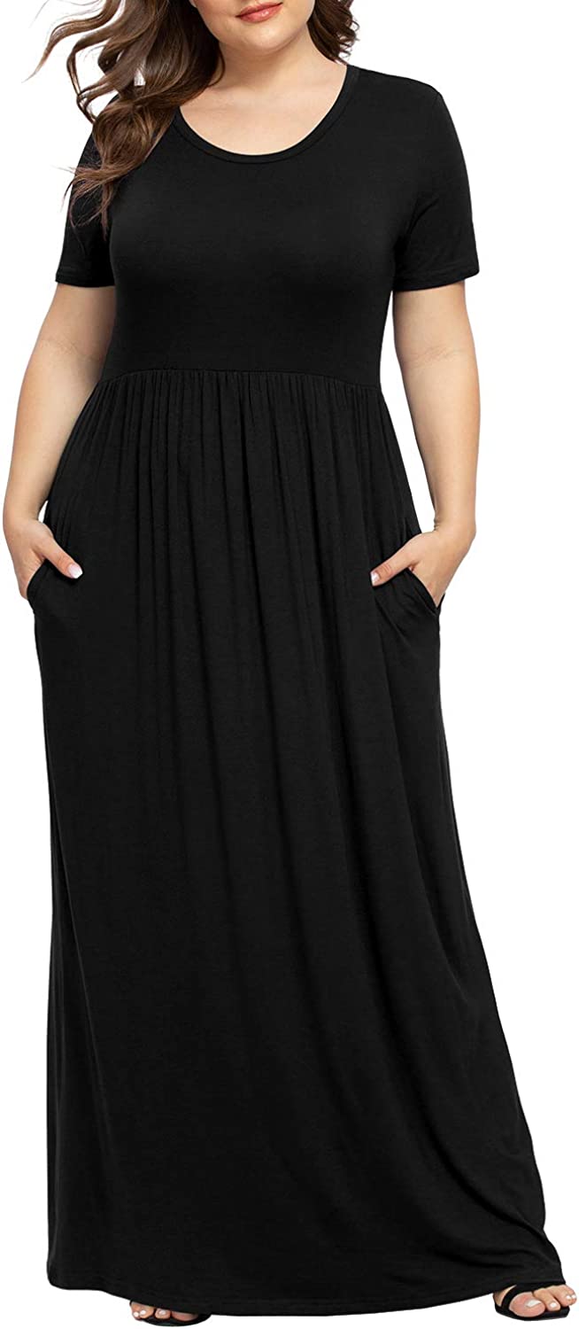 women's plus size black maxi dress