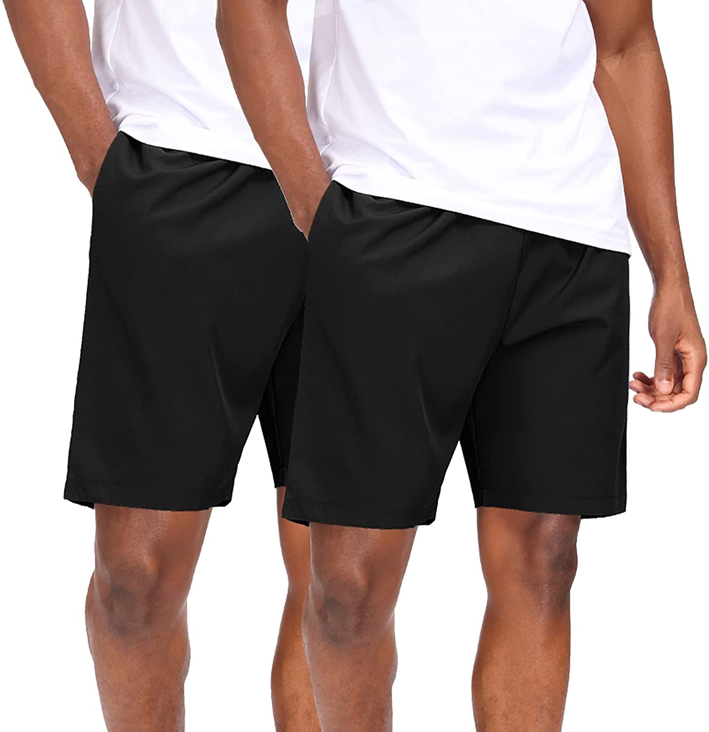 HMIYA Men's Sports Shorts Quick Dry with Zip Pockets for Workout Running Training
