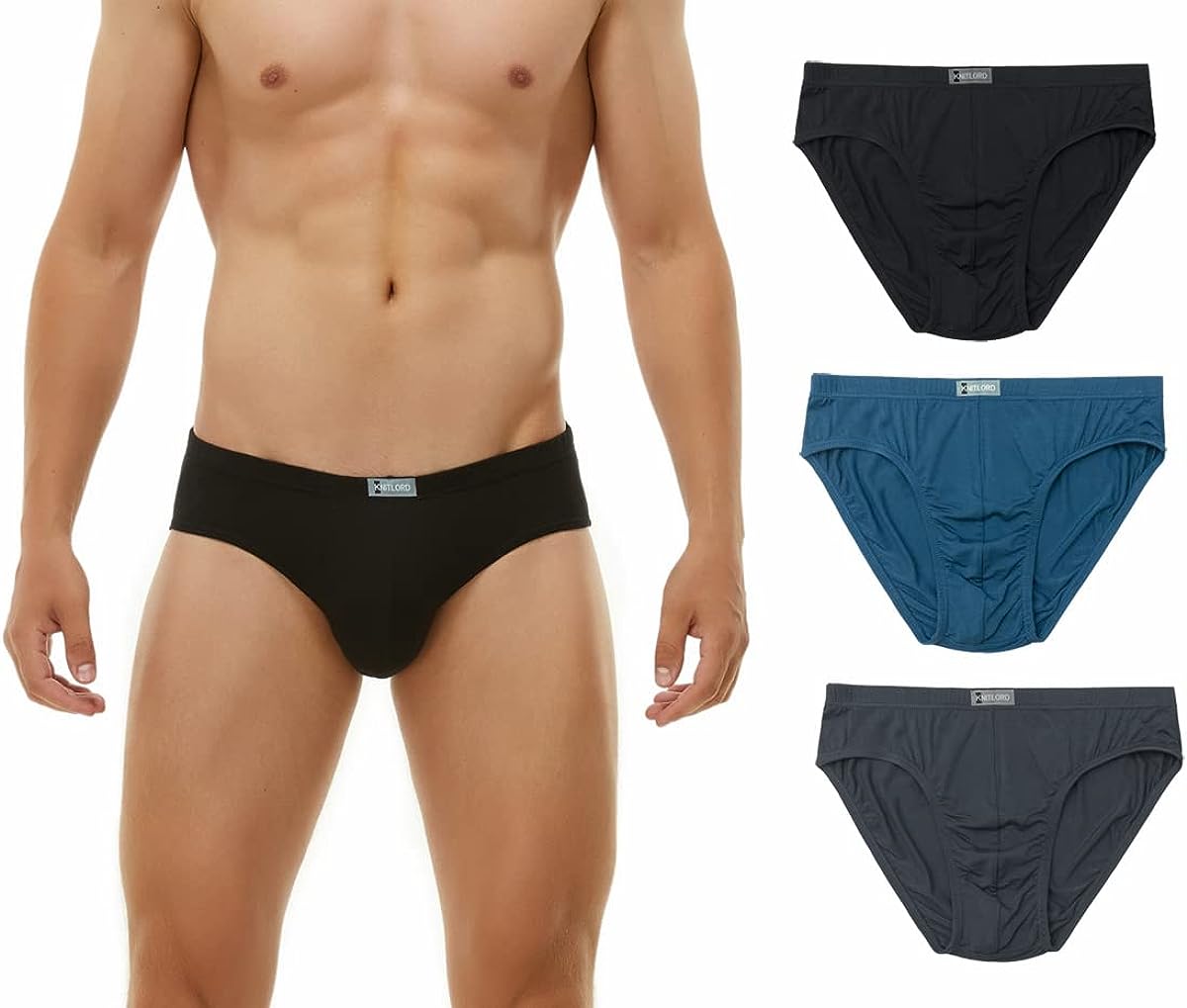 KNITLORD Men's Bamboo Underwear Soft Lightweight Mid/Low