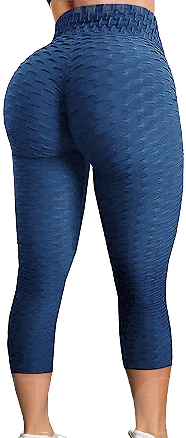 wofedyo Yoga Pants High Waist Solid Color Tight Fitness Hidden