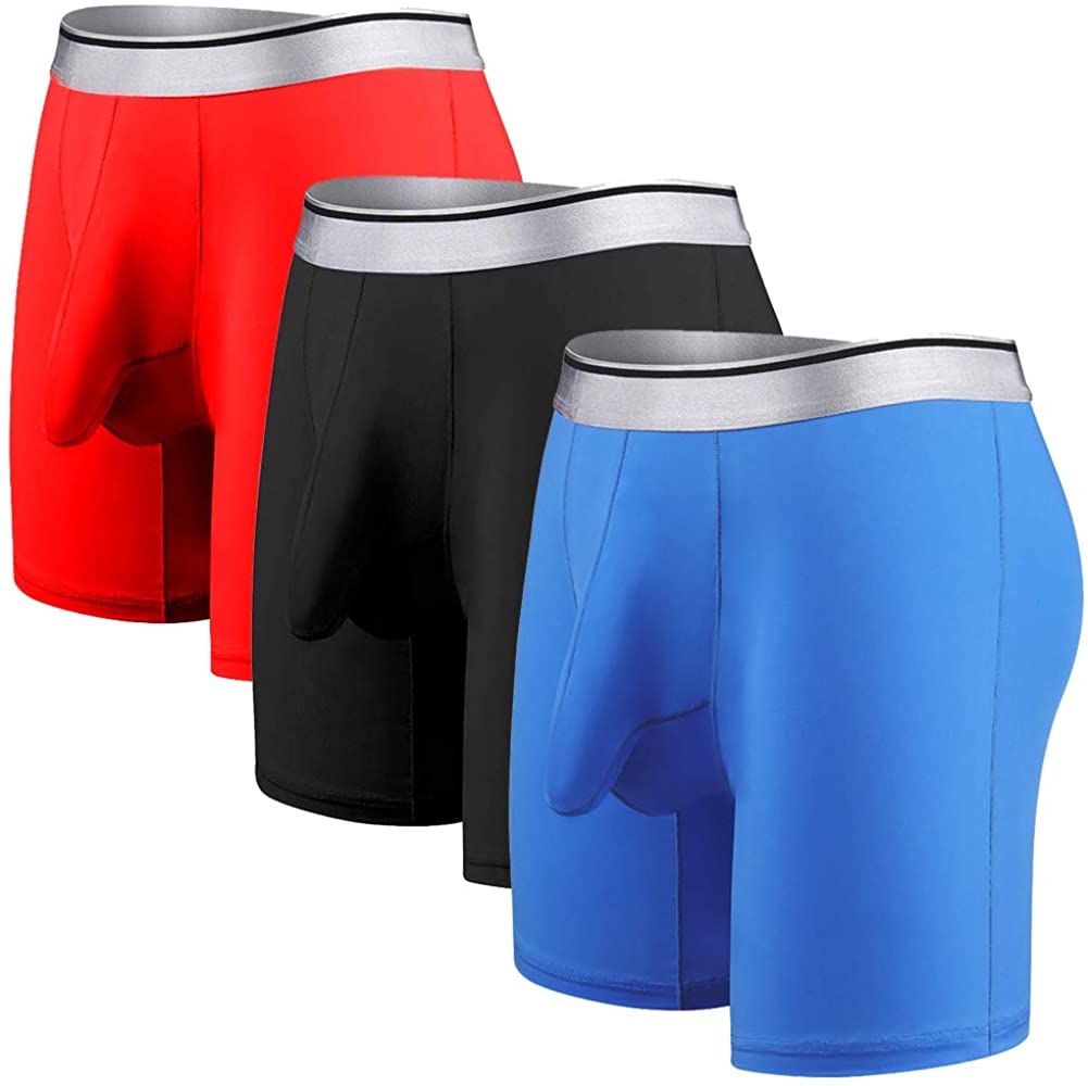Kamuon Men’s Sexy Long Leg Silky Smooth Quick Dry Pouch Boxer Briefs Underwear Ebay