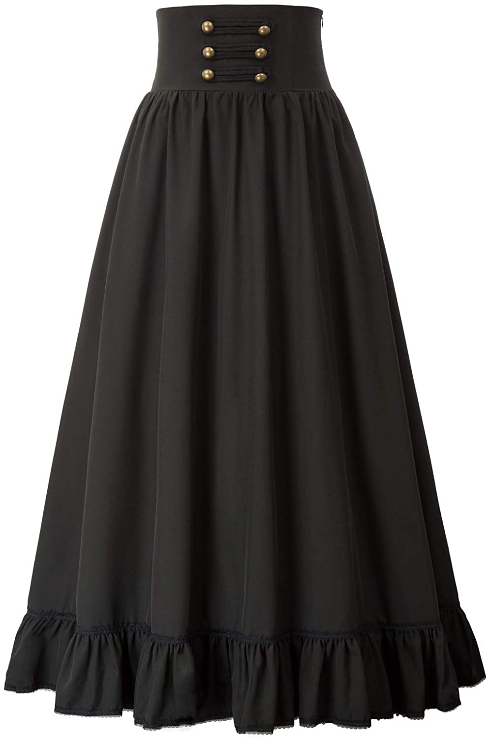 Scarlet Darkness Women Victorian Maxi Skirt Vintage High Waist A Line Skirt