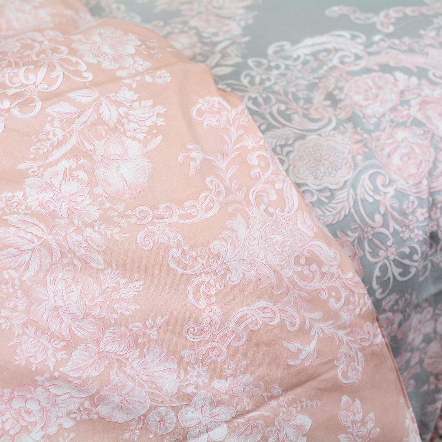 Brandream Blush Pink Bedding Sets Full Size Girls Damask Flower Bedding 