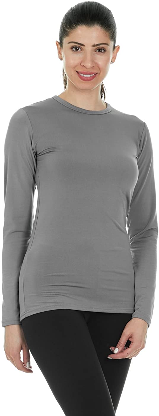 Compression Baselayer Crew Neck Top Thermajane Womens Ultra Soft Thermal Underwear Shirt
