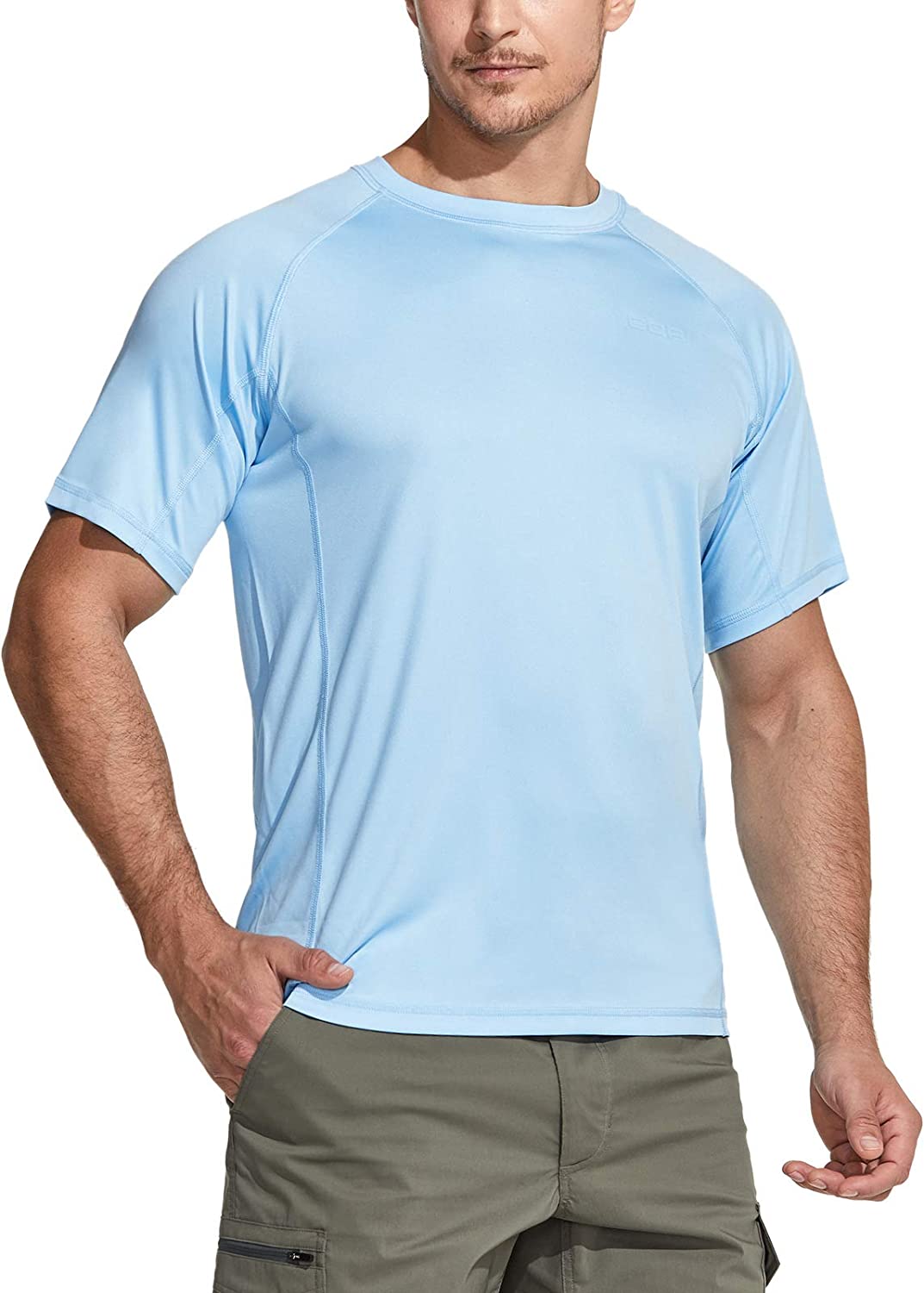 CQR Men's UPF 50+ UV Sun Protection Outdoor Shirts, Athletic Running Hiking  Shor