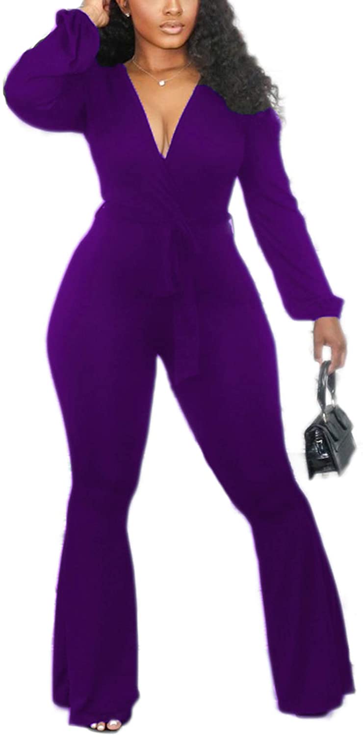 purple bell bottom jumpsuit