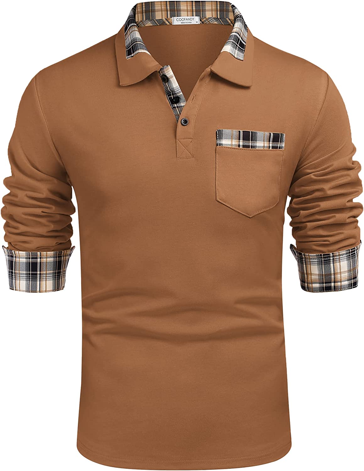 COOFANDY Men's Casual Long Sleeve Polo Shirts