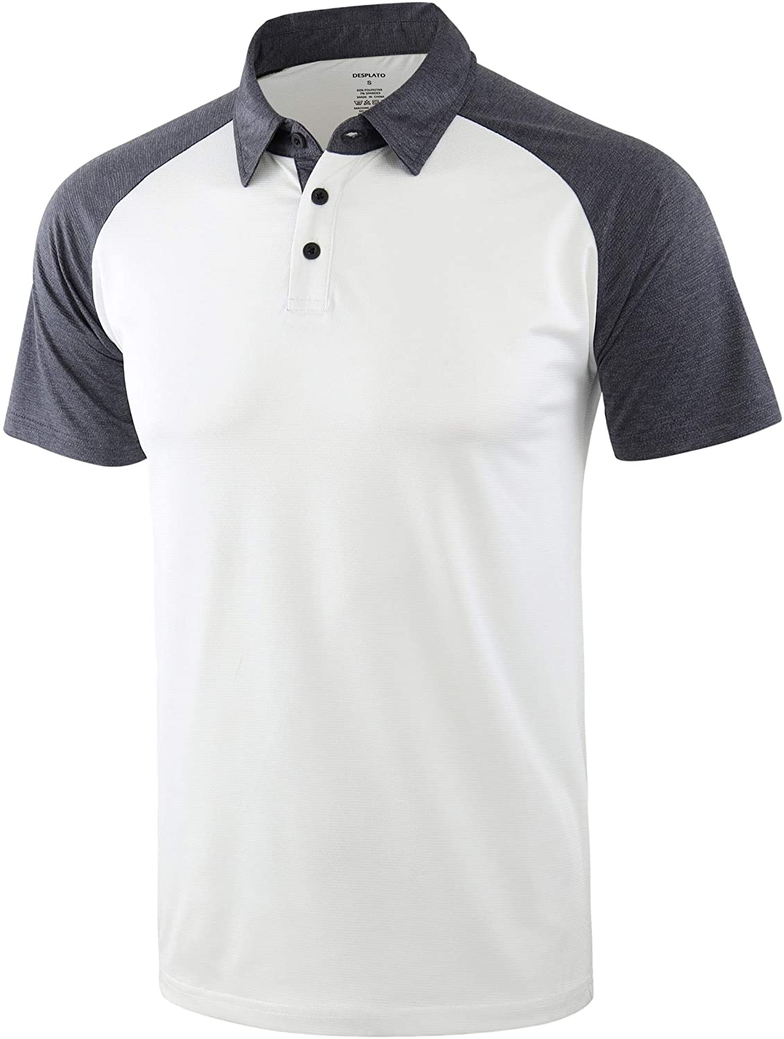 DESPLATO Men's Casual Basic Lightweight Active Tagless Short Sleeve Polo Shirts