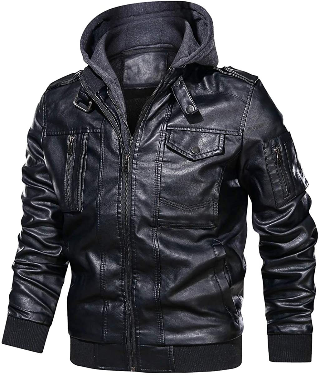 NZSH Mens Leather jacket Genuine Hight Quality Lambskin Biker Coat Slim fit