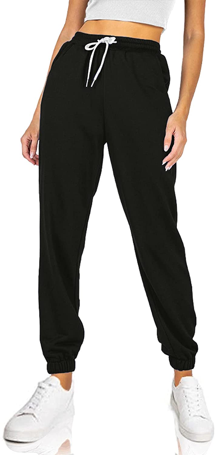 AUTOMET Women's Cinch Bottom Sweatpants High Waisted Athletic Joggers