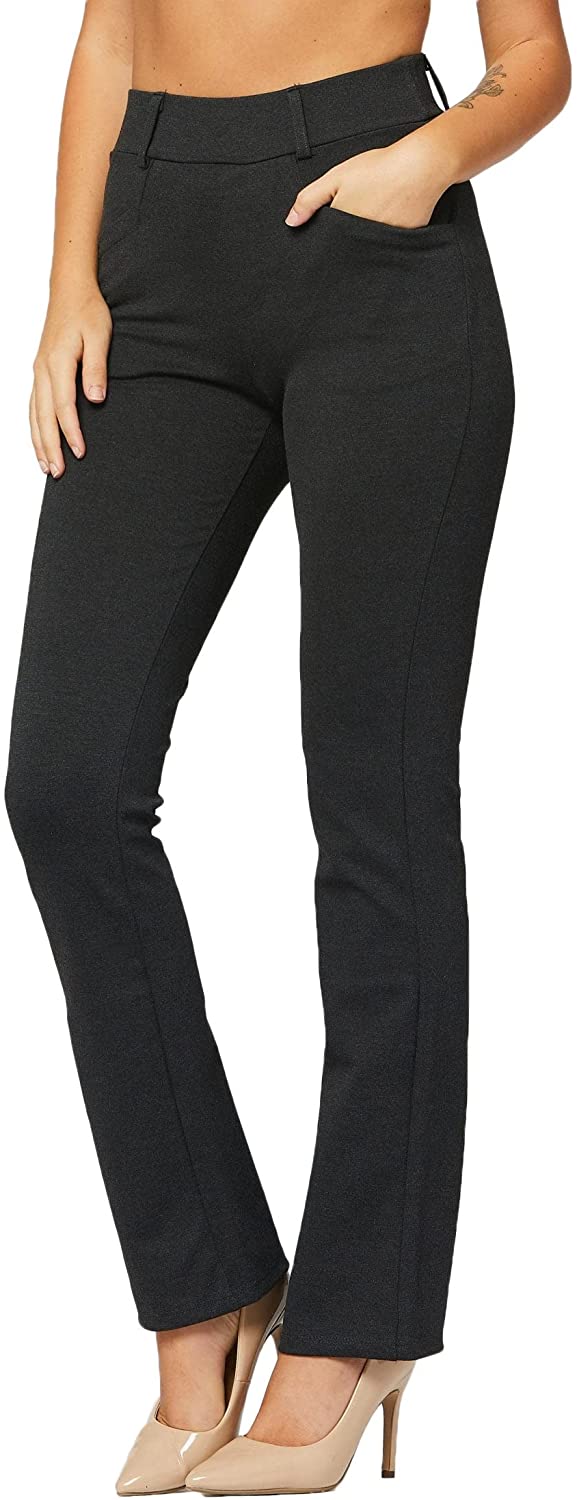 Stelle Women's Bootcut Dress Pants Work Pants for Business Casual Pull On  Office Slacks with Pockets, Charcoal, XS : Amazon.co.uk: Fashion