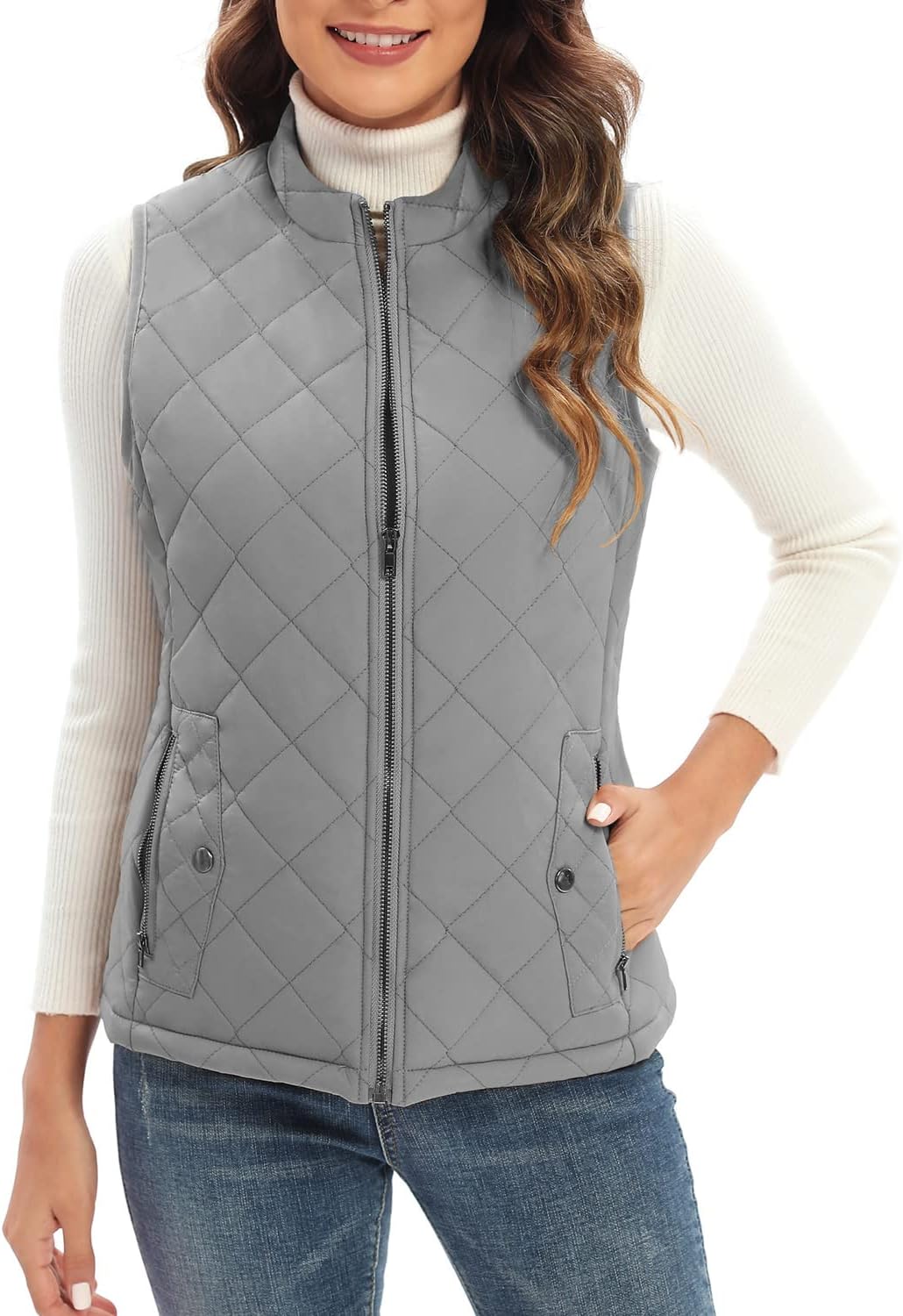 Xeoxarel Women's Quilted Vest, Puffer Sleeveless Jacket (XS-XXL) | eBay