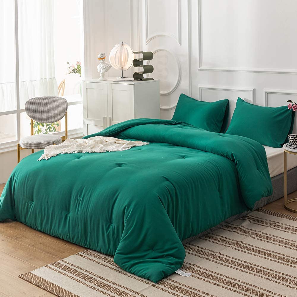 Cottonight Emerald Comforter Sets Queen Green Comforter Set Full Dark