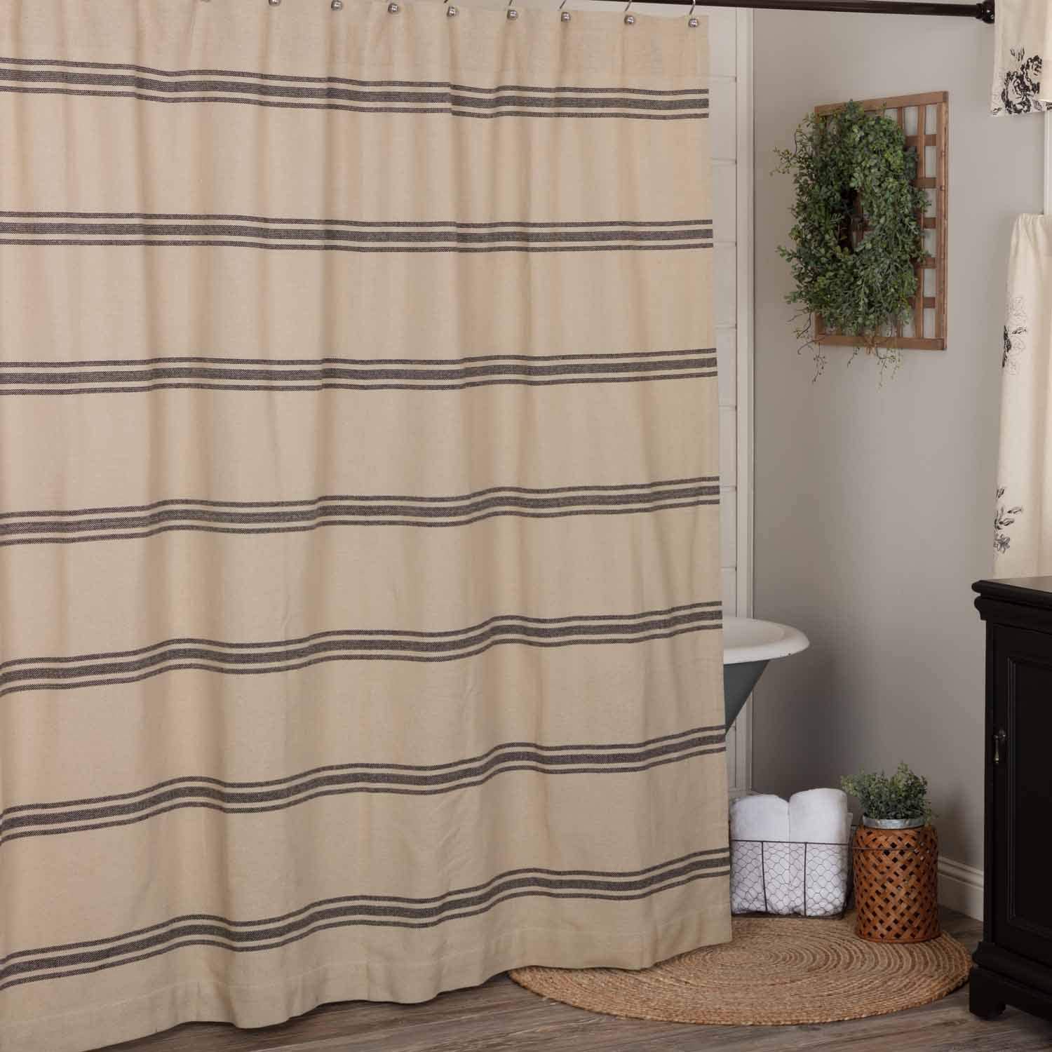 Mill House Stripe Black Shower Curtain, 72