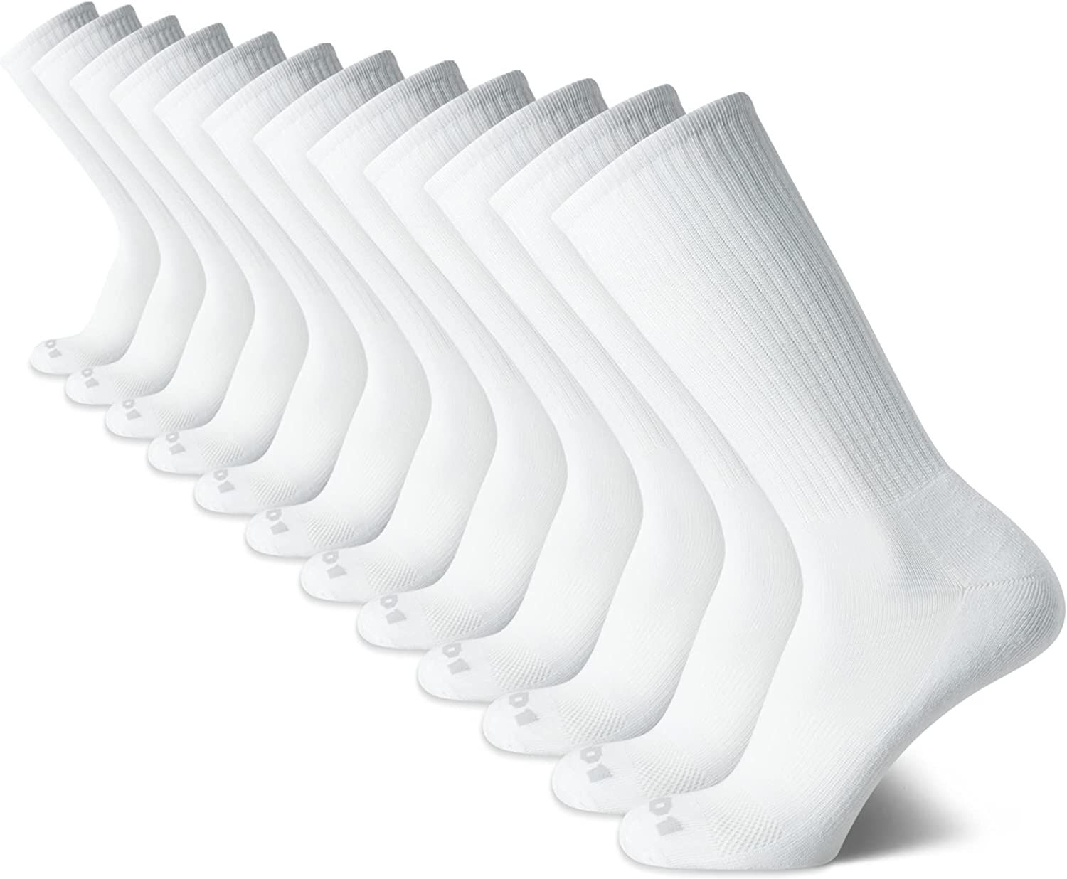 AND1 Men's Cushion Crew Sock, 12 Pack 