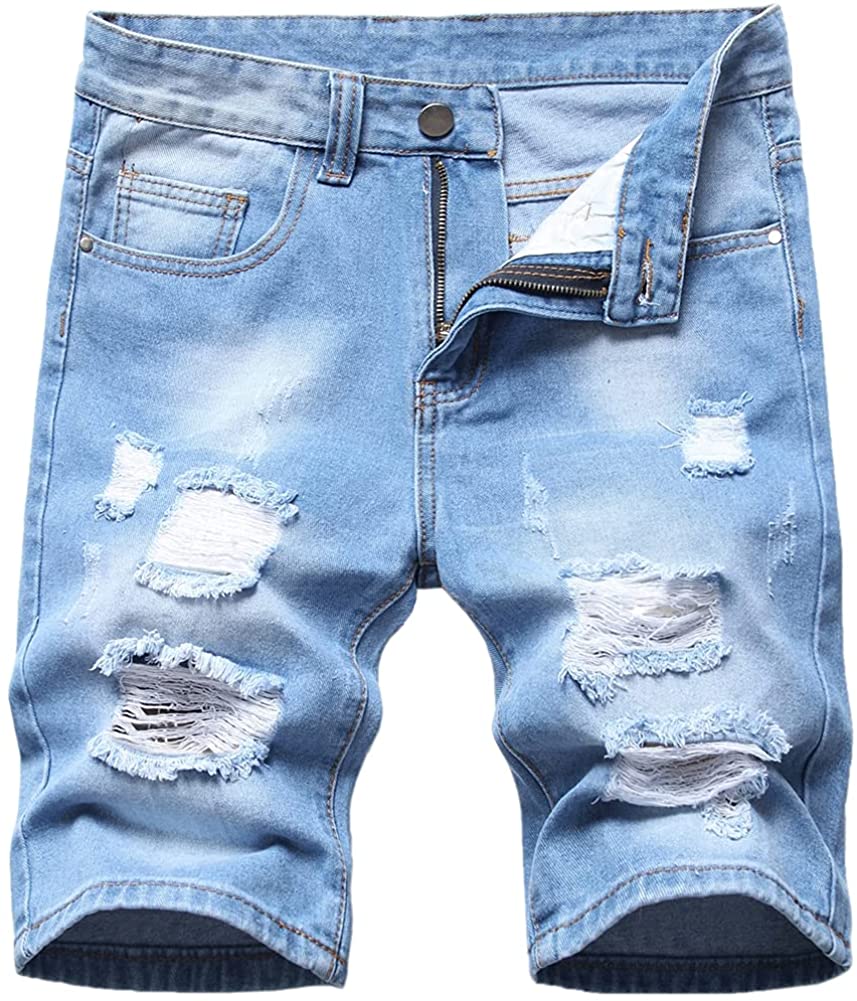 Classic Ripped Short Jeans for Men CHOINANALC Mens Denim Shorts 