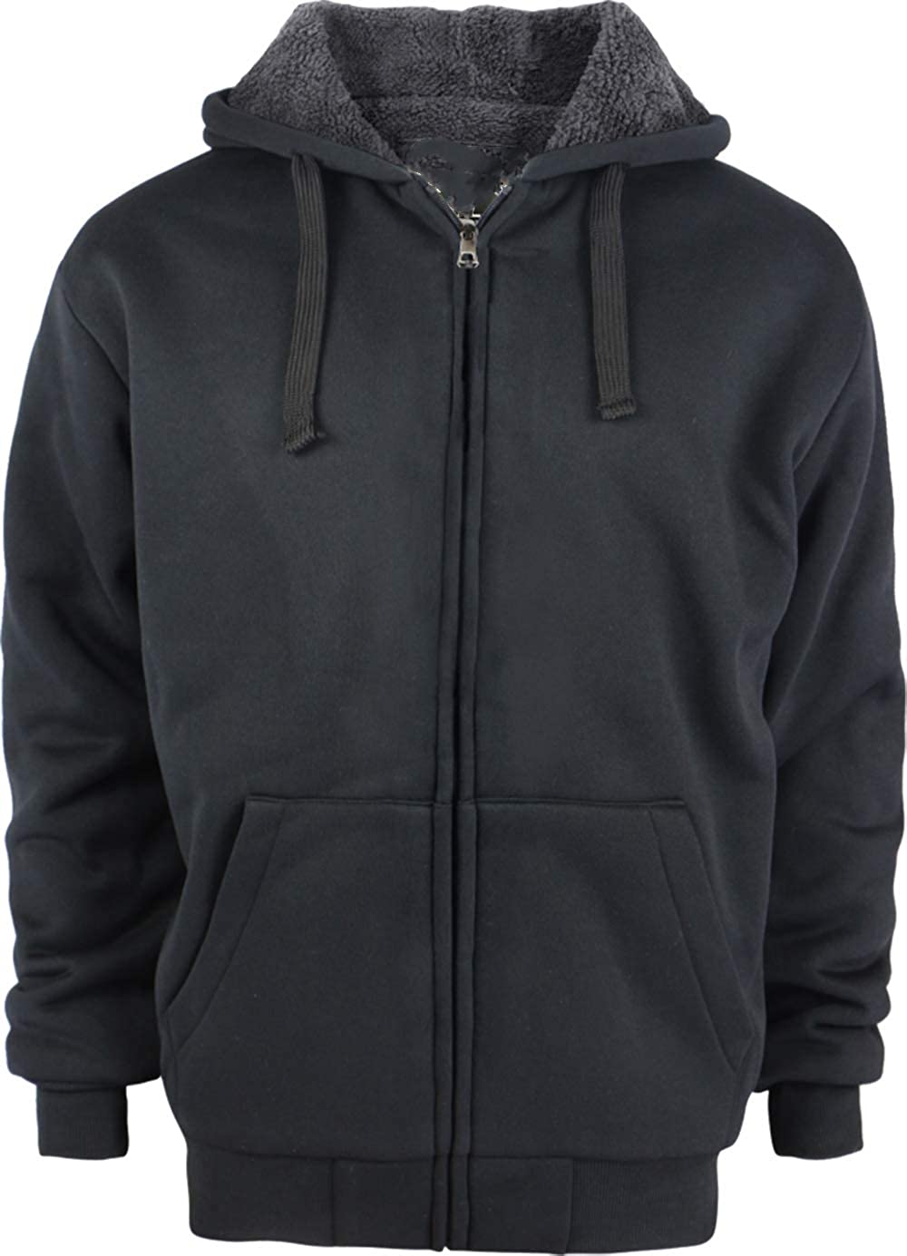 Men's Hoodies Full Zip Sherpa Lined Heavyweight Fleece Warm Sweatshirts Big Tall
