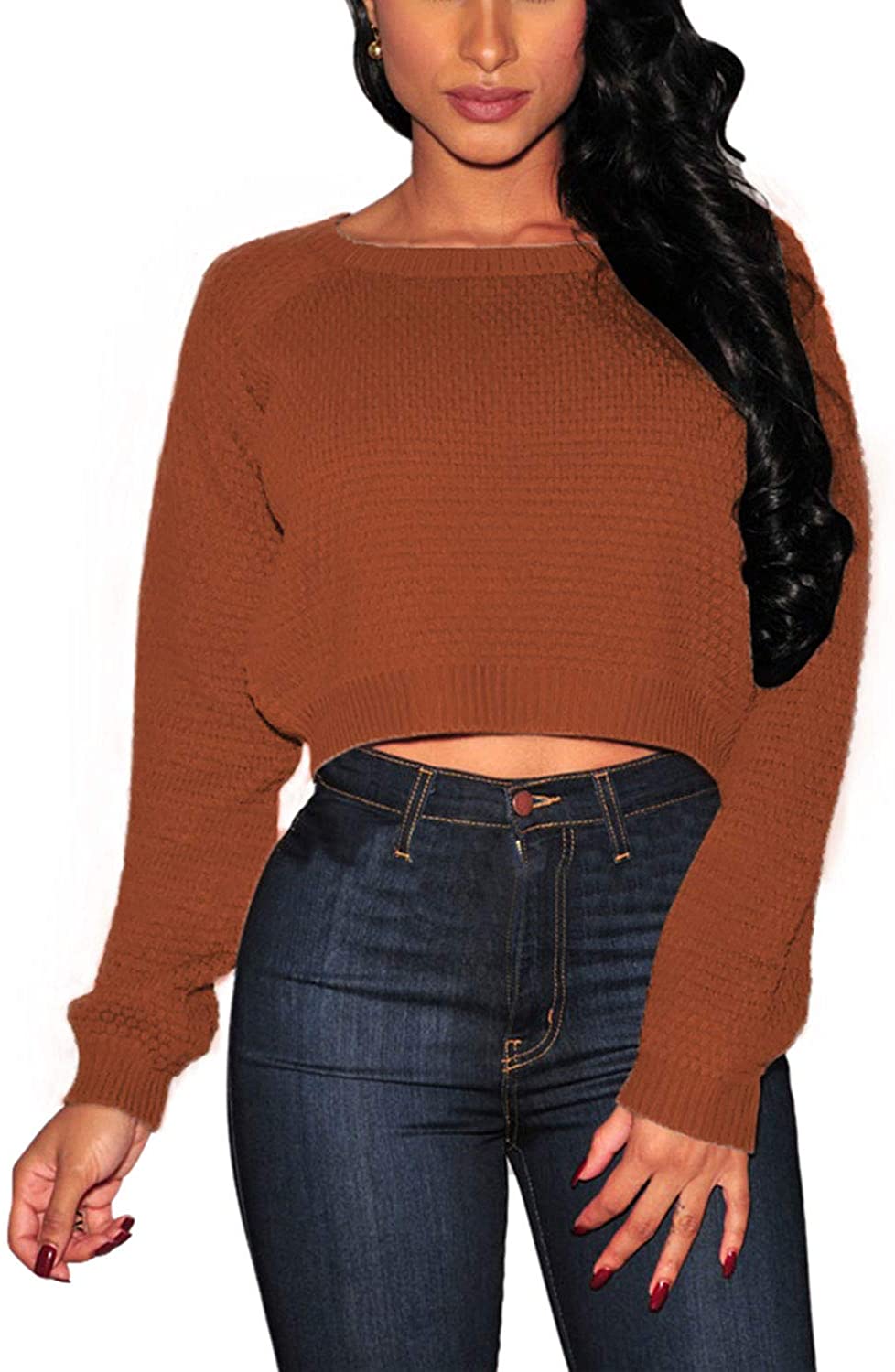 Women's Steelers Long Sleeve Loose Knit Crop