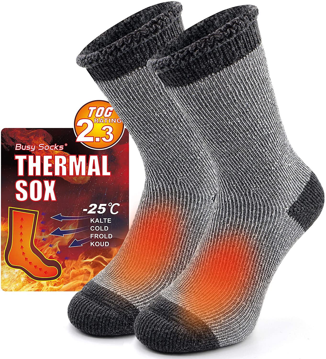 Winter Warm Thermal Socks for Men Women, Busy Socks Extra Thick Insulated  Boot H