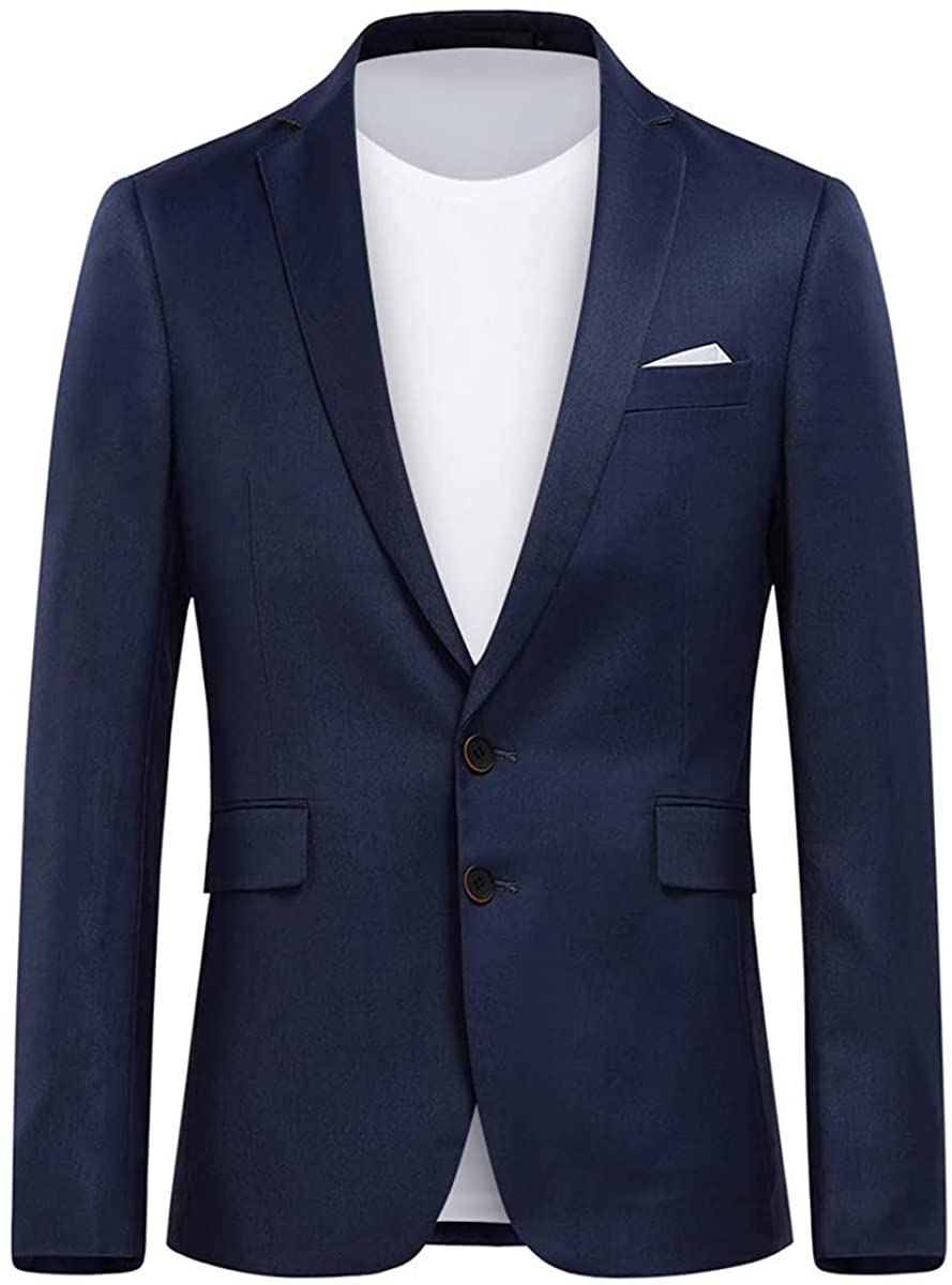 uxcell Men's Striped Sport Coat Notched Lapel Slim Fit Business Blazer Suit Jacket 