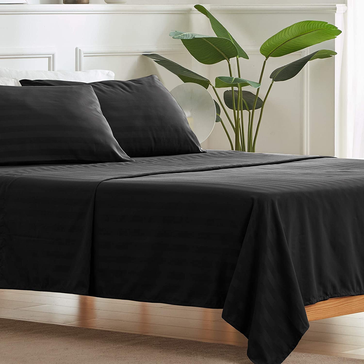 Details about   SLEEP ZONE Striped Bed Sheet Sets 120gsm Luxury Microfiber Temperature Regulatio 