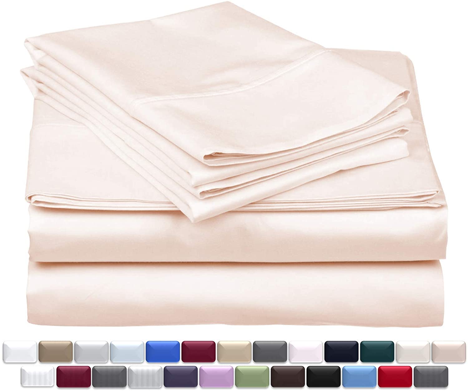 Luxury 1000 Thread Count Plain Pure 100% Egyptian Cotton Bedding White & Cream 