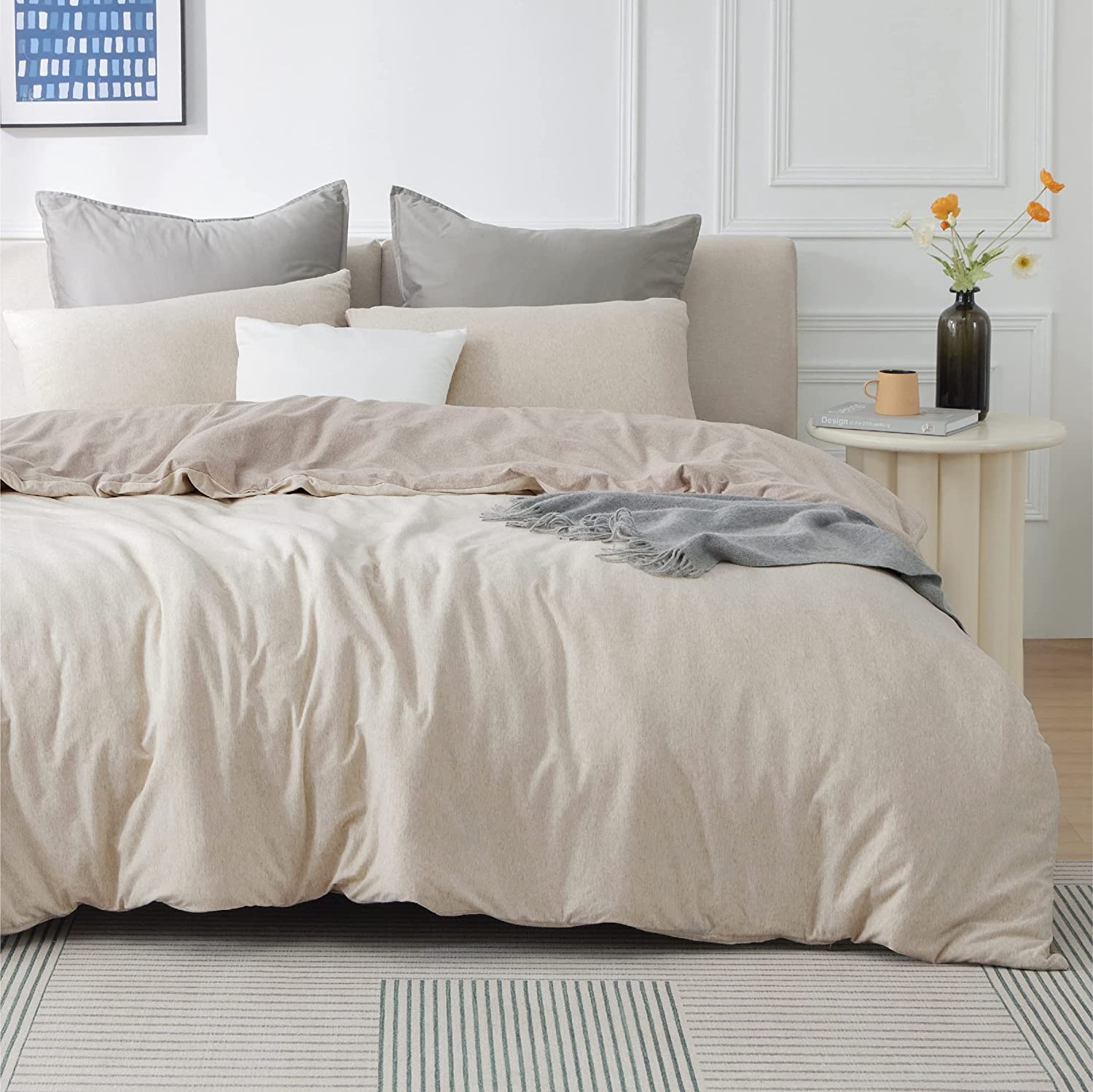 Bedsure Linen Duvet Cover King - Linen Cotton Blend Duvet Cover Set, Linen  Color, 3 Pieces, 1 Duvet Cover 104 x 90 Inches and 2 Pillowcases, Comforter