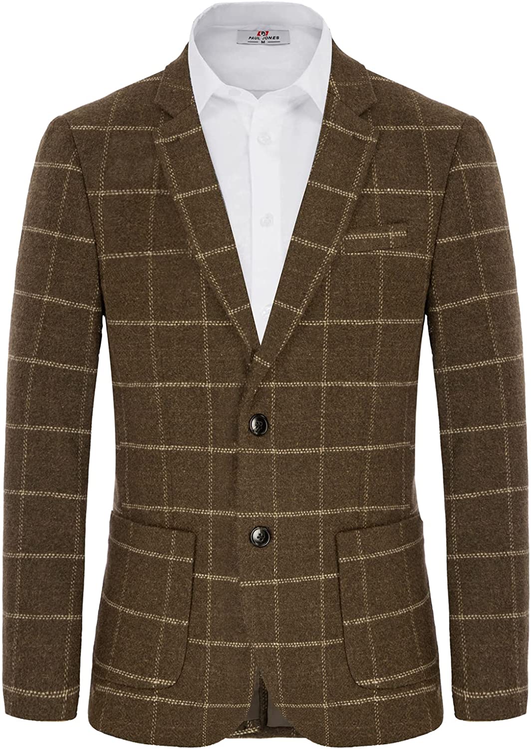 PJ PAUL JONES Men's British Tweed Suit Blazer Premium Wool Blend