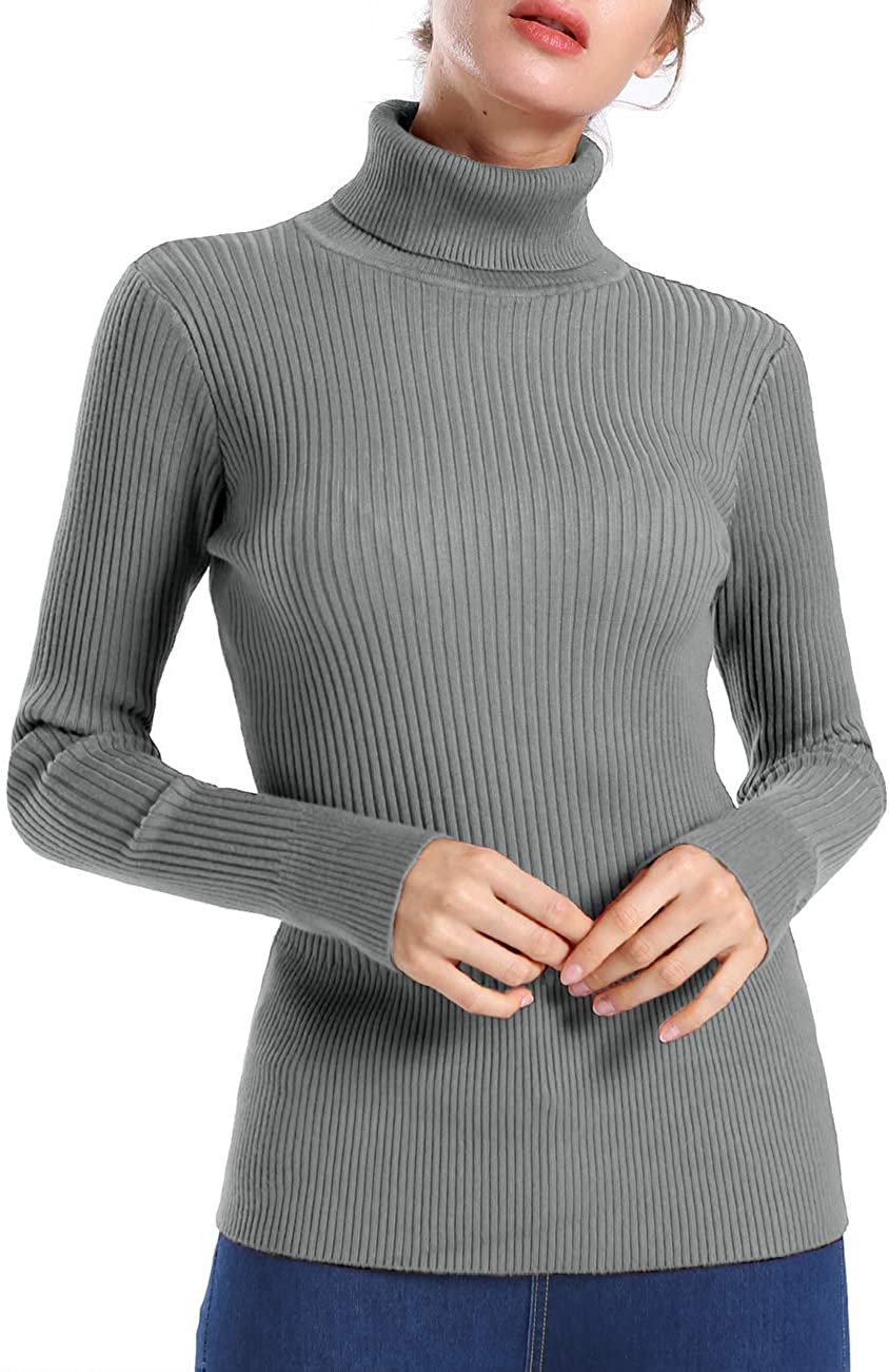 Dearlove Women Long Sleeve Turtleneck Chunky Cable Knit Sweaters Slit Pullover Tops 