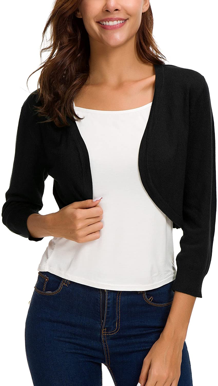 Women's Trendy Bolero Shrug Open Front Cropped Cardigan 3 ...