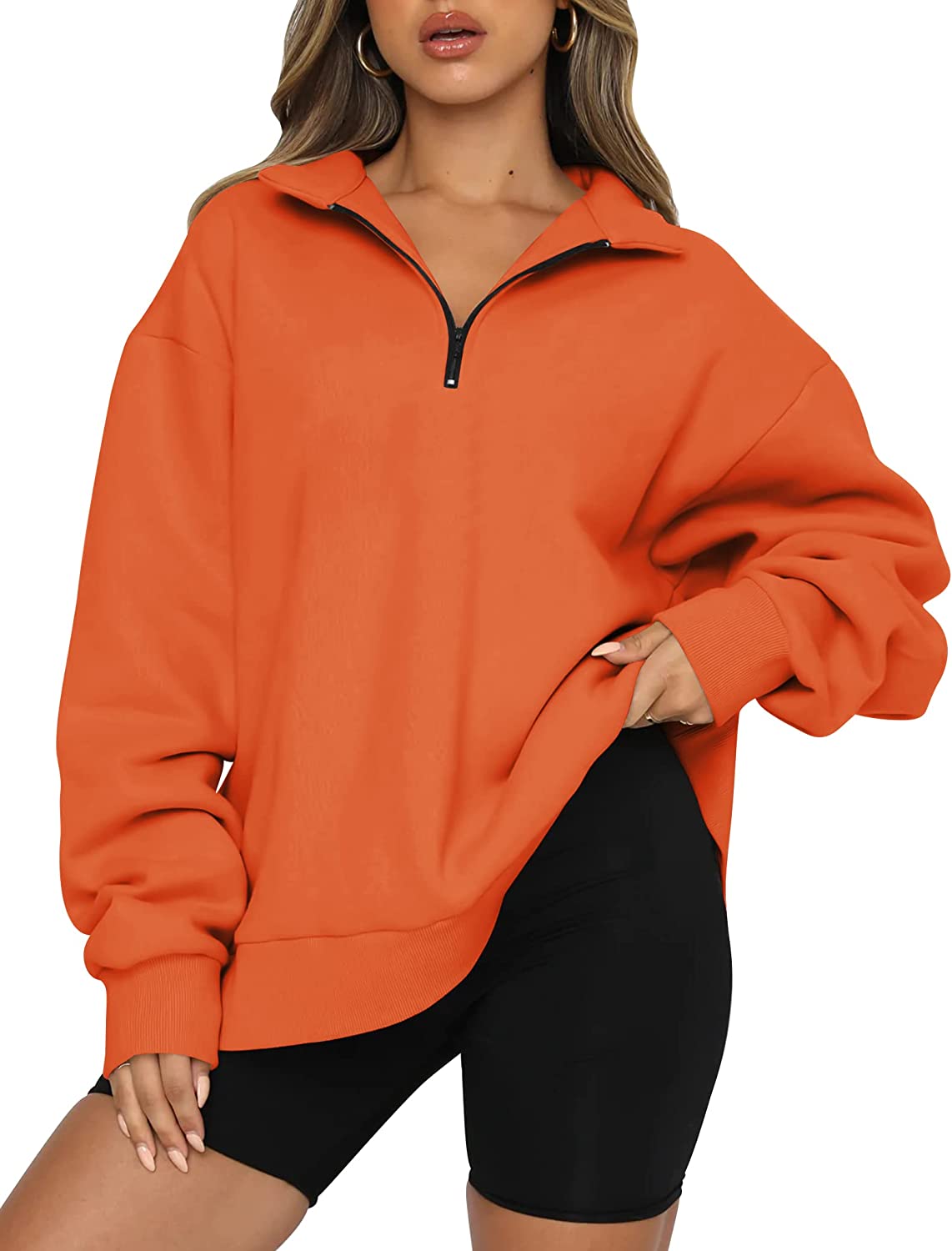 Trendy Queen Half Zip Sweatshirts Quarter Zip Pullover Hoodies for