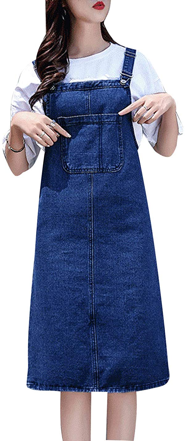 ebay denim pinafore dress