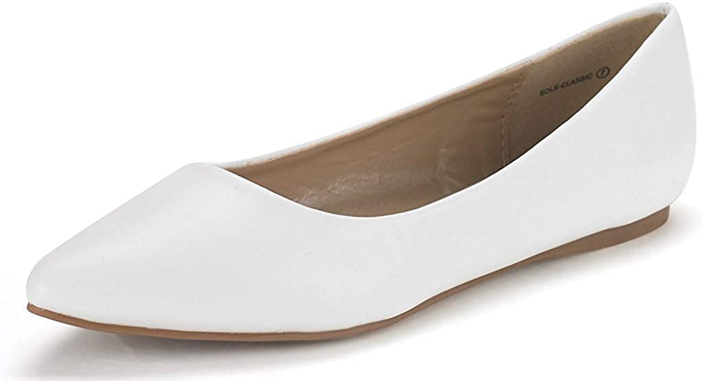 DREAM PAIRS Women's Casual Pointed Toe Ballet Comfort Soft Slip On Flats Shoes