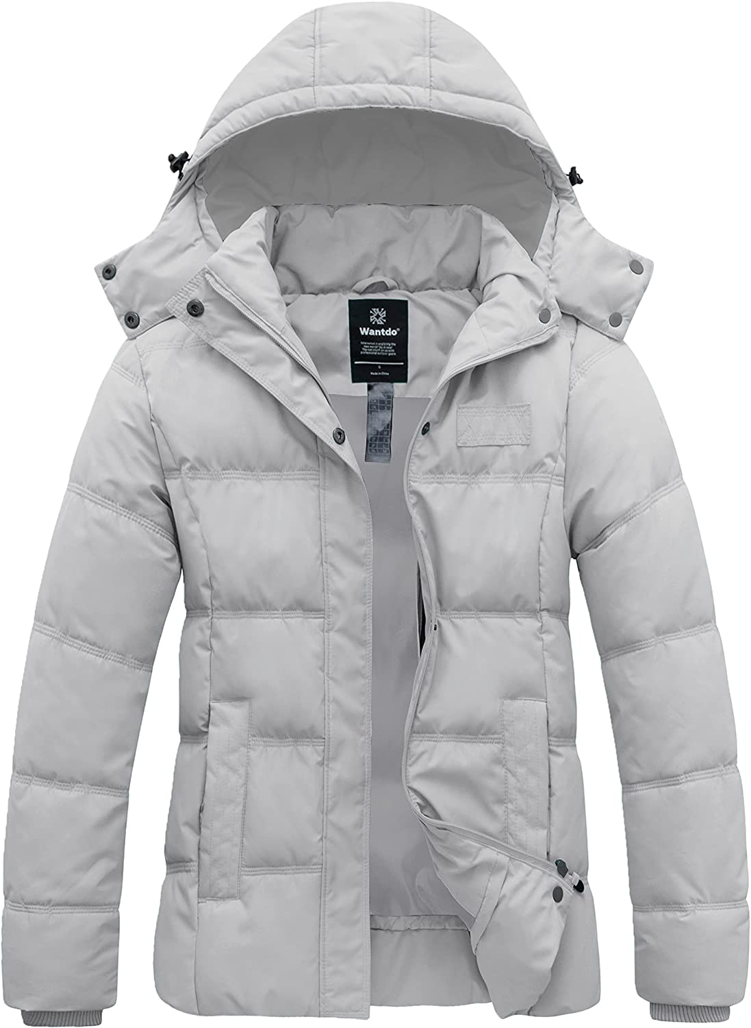 Wantdo Women's Hooded Warm Winter Coat Quilted Thicken Puffer Jacket with  Removable Hood