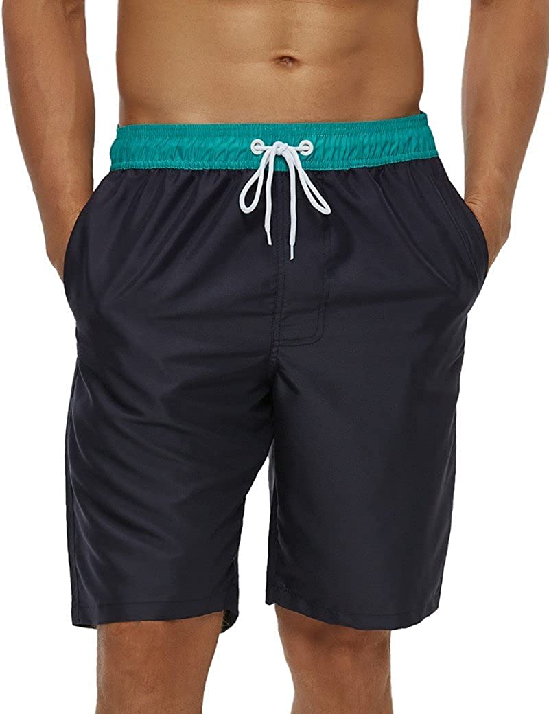 SILKWORLD Mens Swim Shorts Quick Dry Athletic Swimwear Bathing Suit with Liner